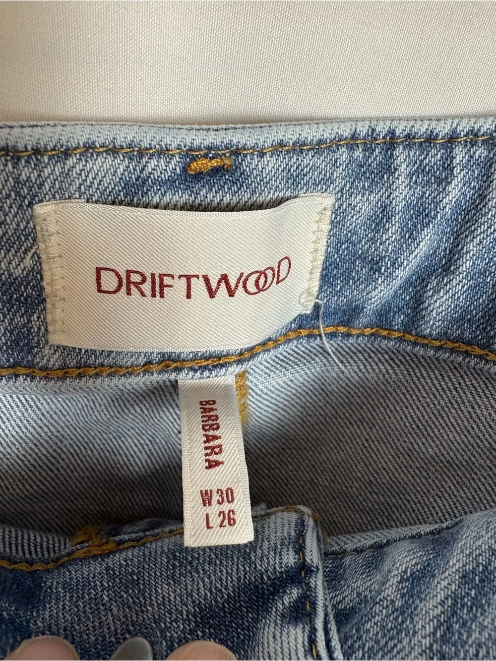 DRIFTWOOD Light Blue Wide Leg Jeans with Colorful Embroidered Motif - Picture 6 of 11